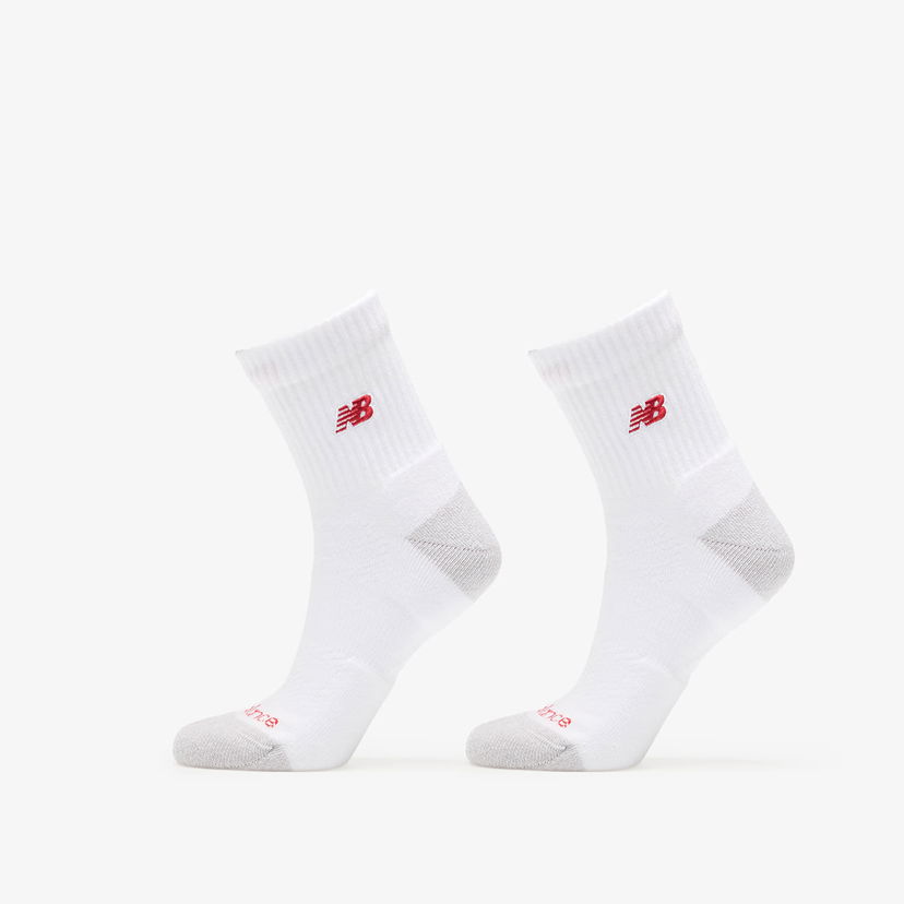 Donje rublje i čarape New Balance Active Premium Crew Quarter Socks 2-Pack Bijela | LAS25304WT