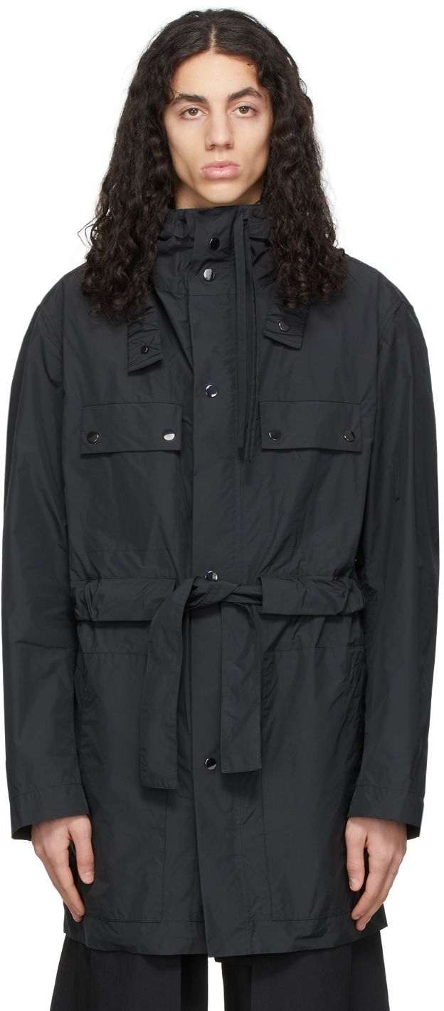 Parka Craig Green Hooded Drawstring Waist Polyester Coat Crna | CGSS22CWOJKT14