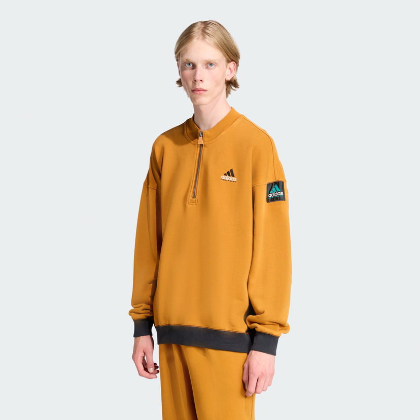 Dukserice adidas Performance Equipment Blocked Half-Zip Sweatshirt Žuta | JX1466