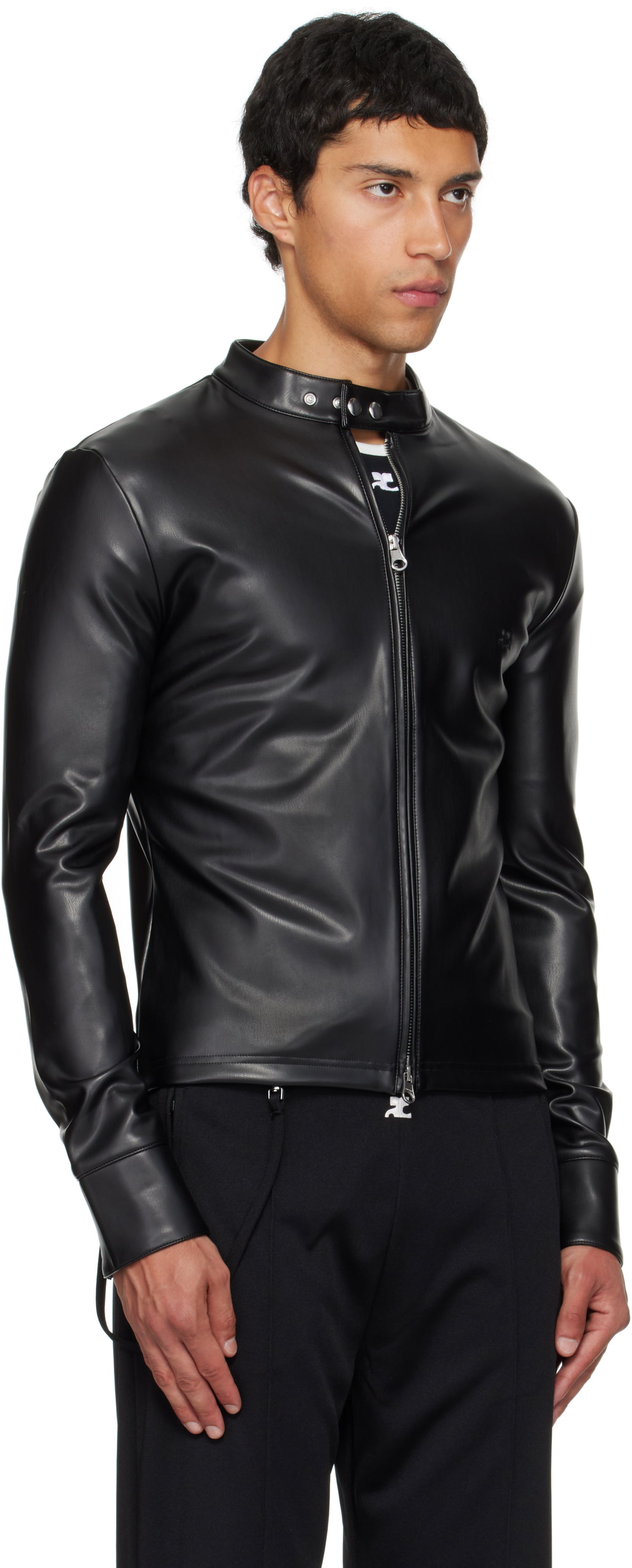 Jakna Courrèges Courrèges Faux-Leather Biker Jacket Crna | 325CTO448PU0049, 1