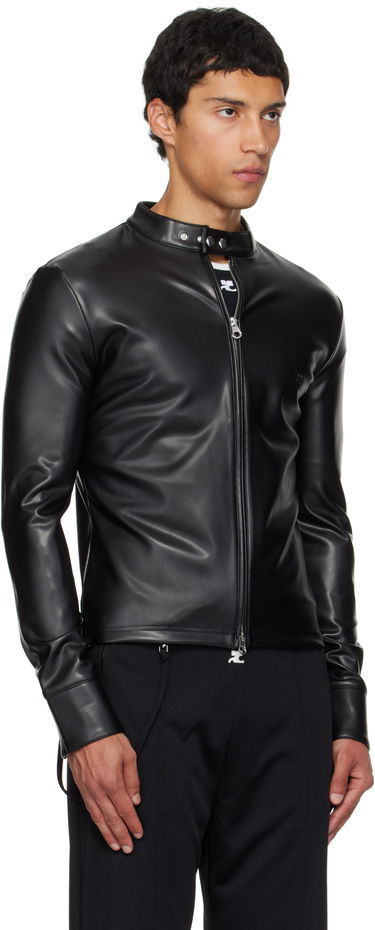 Jakna Courrèges Courrèges Faux-Leather Biker Jacket Crna | 325CTO448PU0049, 1