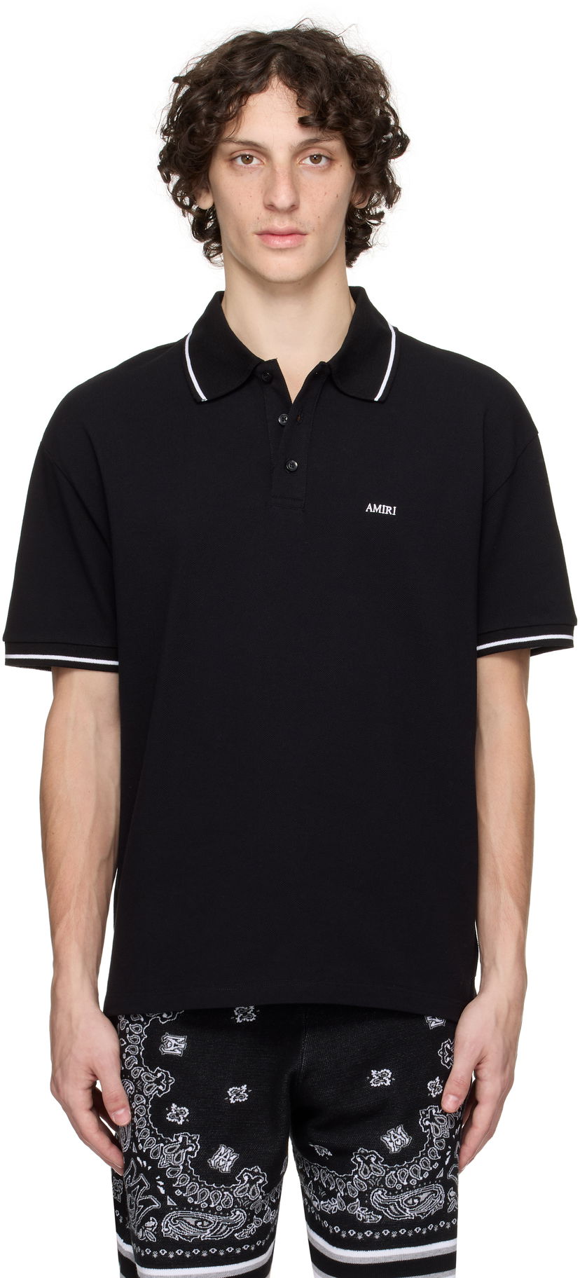 Polo majica AMIRI AMIRI Polo With Tipping Crna | AMJYPO1018