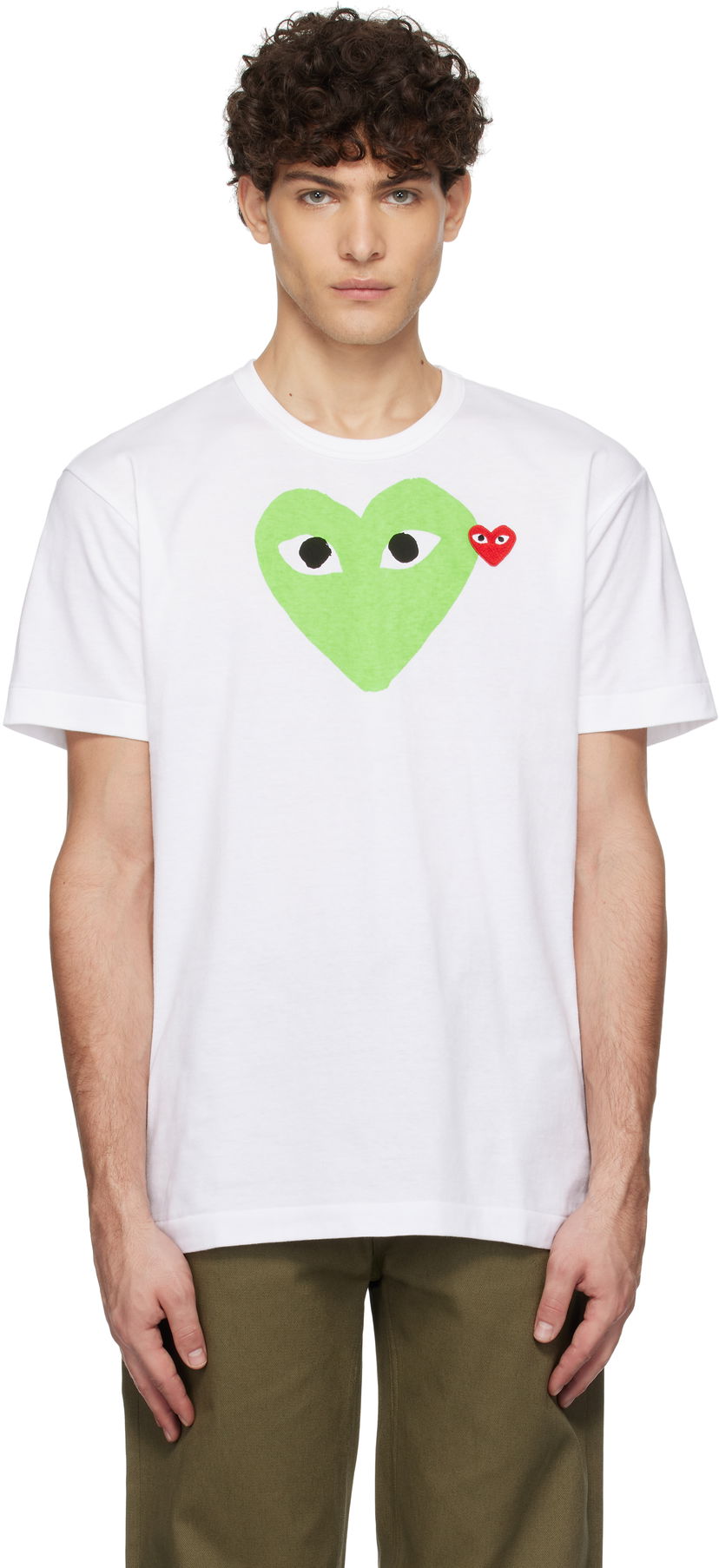 Majica kratkih rukava Comme des Garçons Pastel Heart & Emblem Graphic T-Shirt Bijela | AZ-T106-051