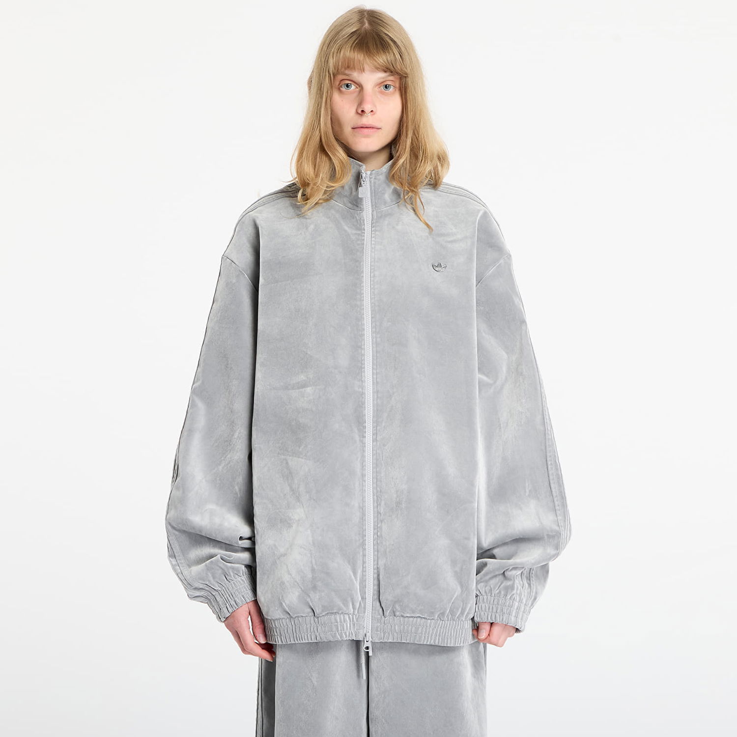 Jakna adidas Originals Brushed Twill Oversized Firebird Track Top M Siva | JW7330, 0