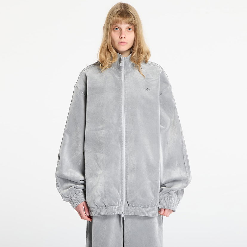 Jakna adidas Originals Brushed Twill Oversized Firebird Track Top M Siva | JW7330