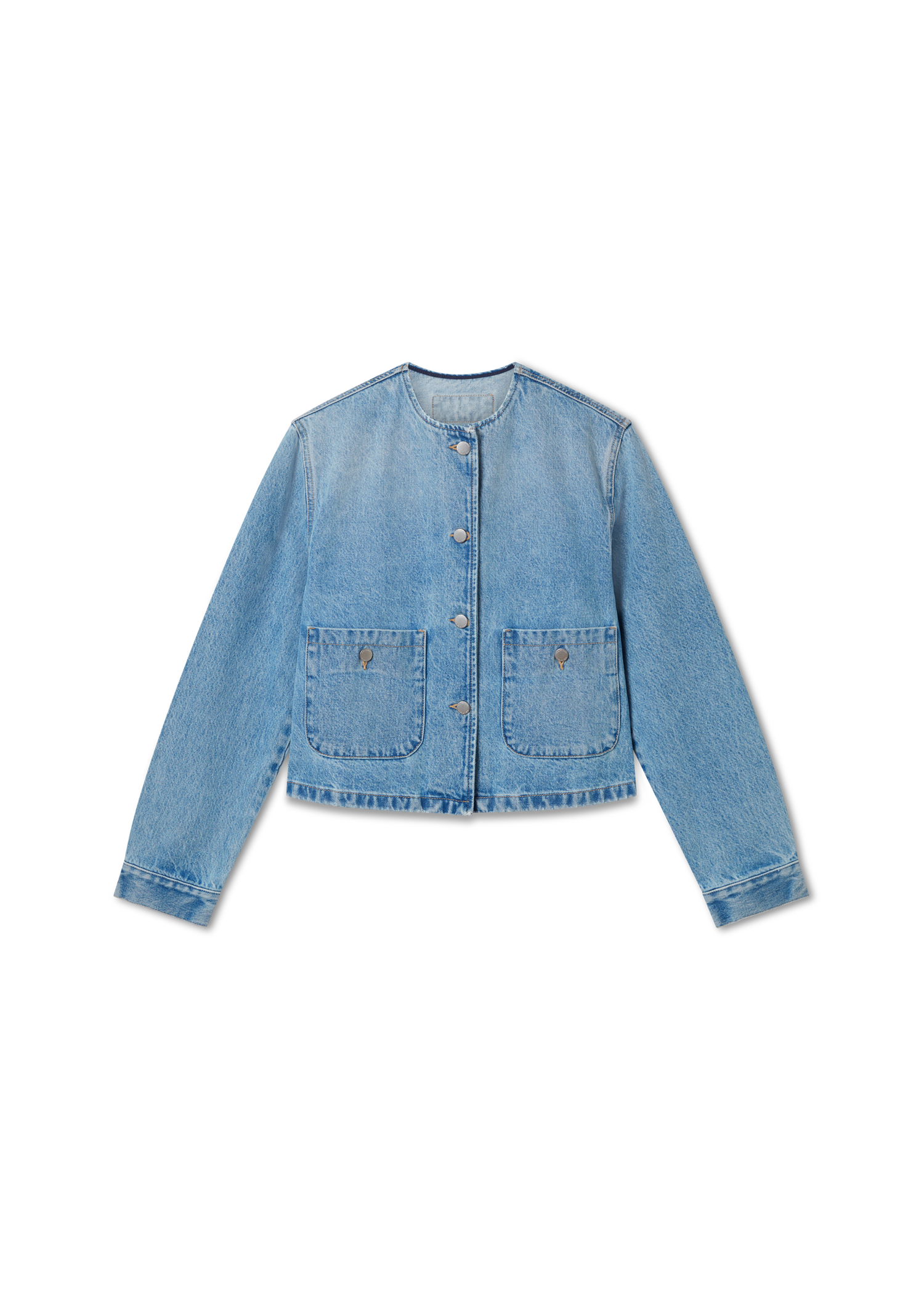 Jakna AXEL ARIGATO Collarless Denim Jacket Plava | A3051001, 0