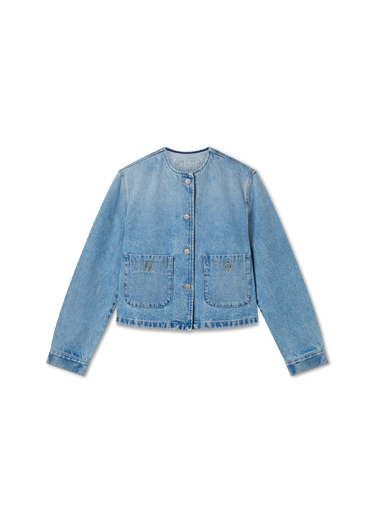 Jakna AXEL ARIGATO Collarless Denim Jacket Plava | A3051001, 0