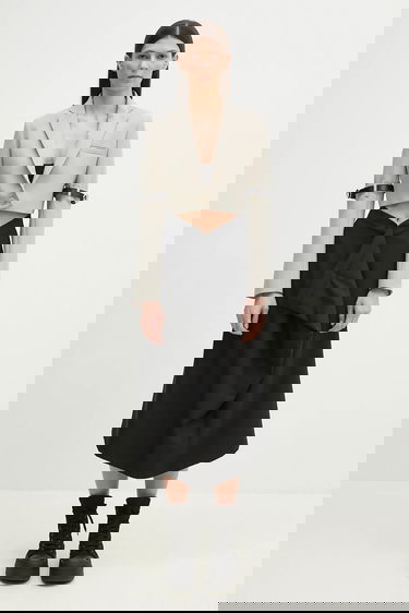 Suknja KENZO Kenzo Midi A-Line Draped Skirt Crna | FF52JU3149RA.99, 3