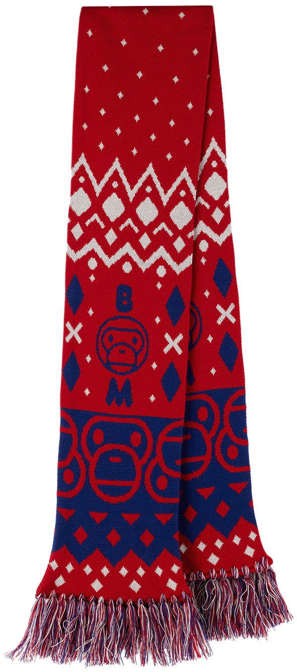 Šal BAPE Baby Milo Nordic Knitted Scarf Crvena | 002GDI803006K
