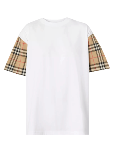 Majica kratkih rukava Burberry Vintage Check Sleeve Oversized T-Shirt Bijela | 8042716