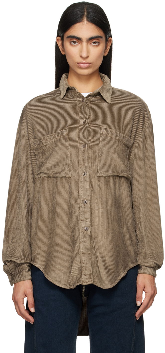 Košulja Eckhaus Latta Ridge Shirt Smeđa | 1124-EL-PF24-R -