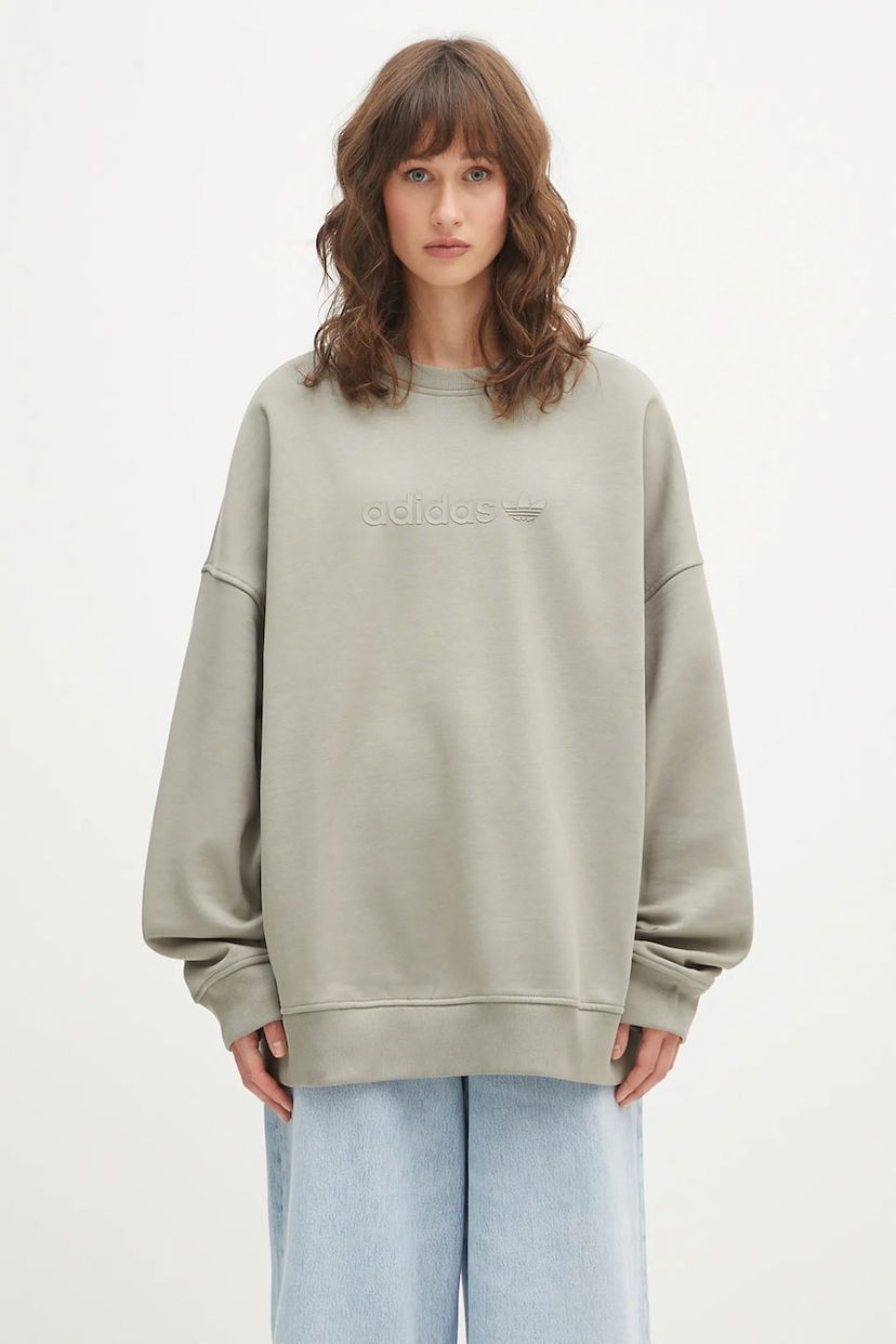 Dukserice adidas Originals adidas Originals Ess Lin Crew Sweatshirt Zelena | JW1017