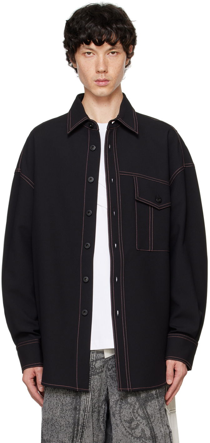 Košulja Feng Chen Wang Feng Chen Wang Contrast Stitch Shirt Crna | FMF16SR06