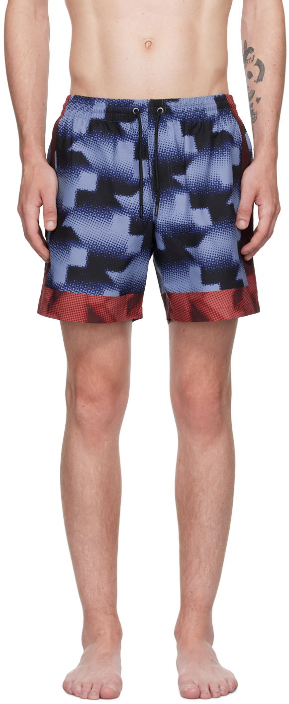 Kupaći kostimi Dries Van Noten Printed Swim Shorts Plava | 242-022500-9266
