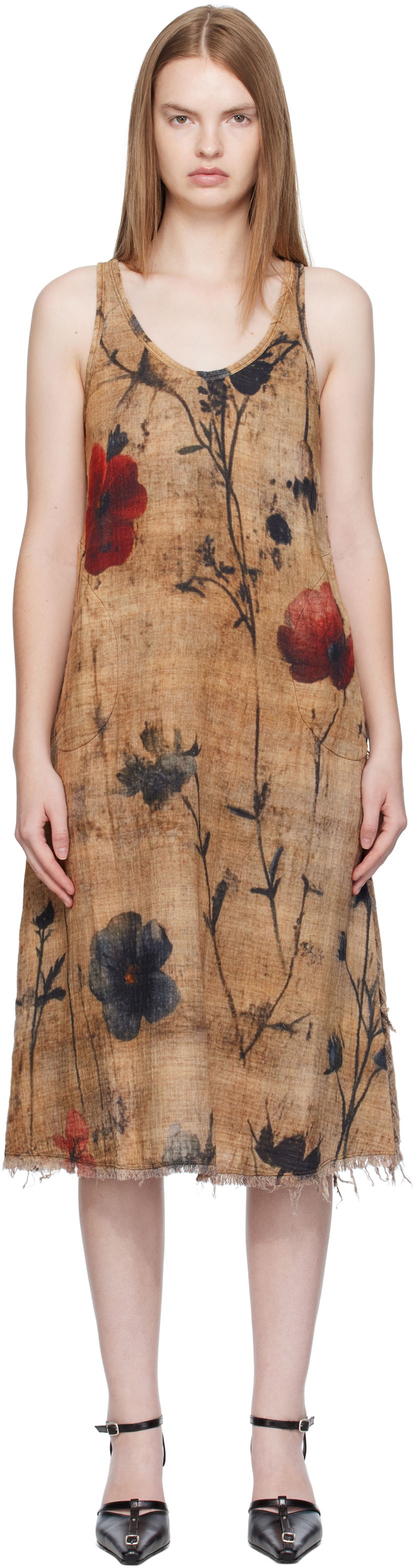 Haljina R13 R13 Reversible Tank Midi Dress Smeđa | R13WR466-R583B