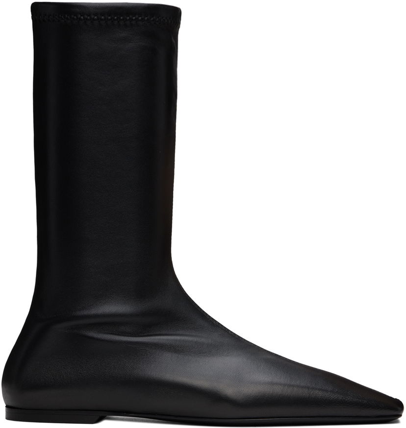 Odjeća TOTEME TOTEME 'The Sock' Stretch Leather Boots Crna | 244-WAS0160-LE0089