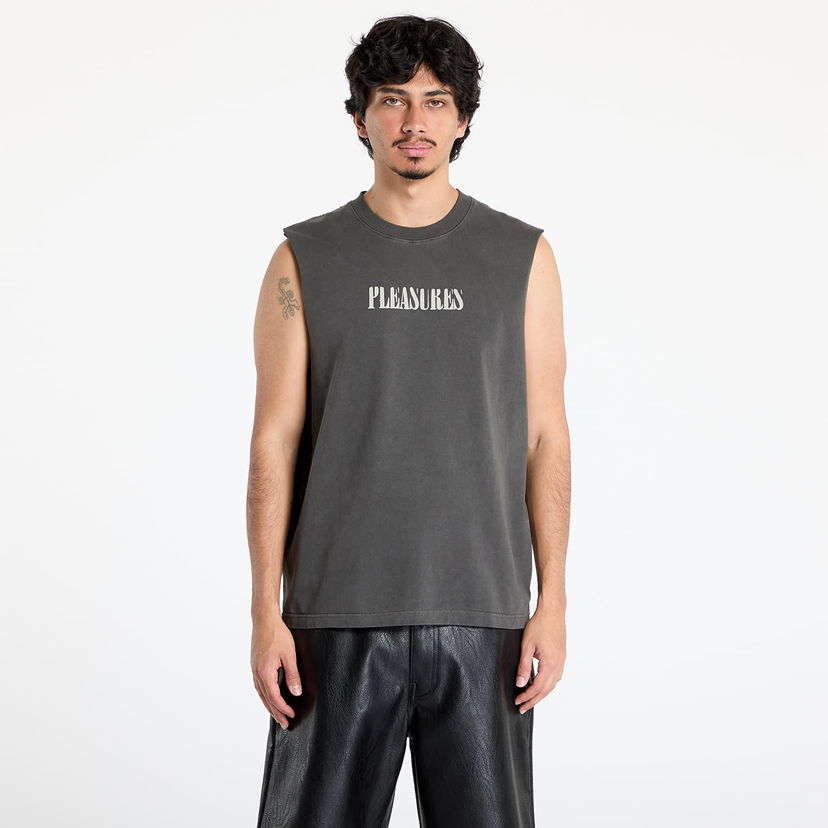 Majica bez rukava Pleasures PLEASURES Onyx Sleeveless T-Shirt Siva | P25SU017 BLACK