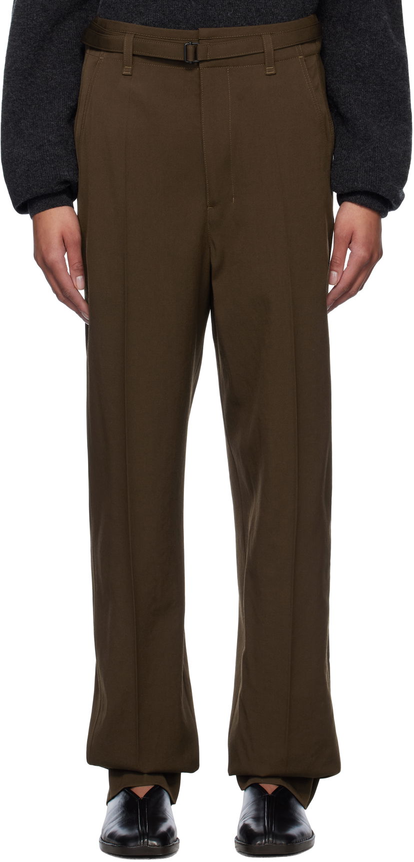 Hlače LEMAIRE Lemaire Belted Soft Tailored Trousers Smeđa | PA1155 LF1317