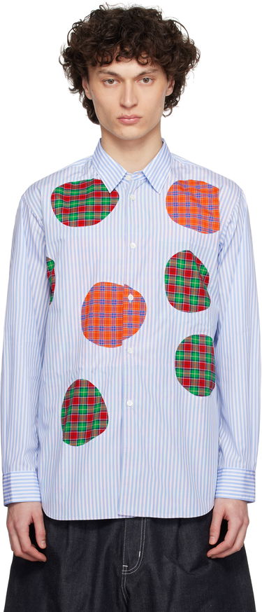 Košulja Comme des Garçons Comme des Garçons Stripe Poplin & Check Shirt Plava | FO-B013-S25, 0