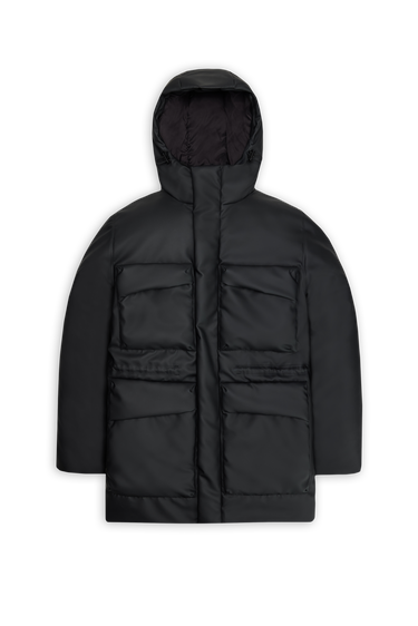 Parka Rains Long Insulated Cargo Jacket Crna | 15930\01, 5