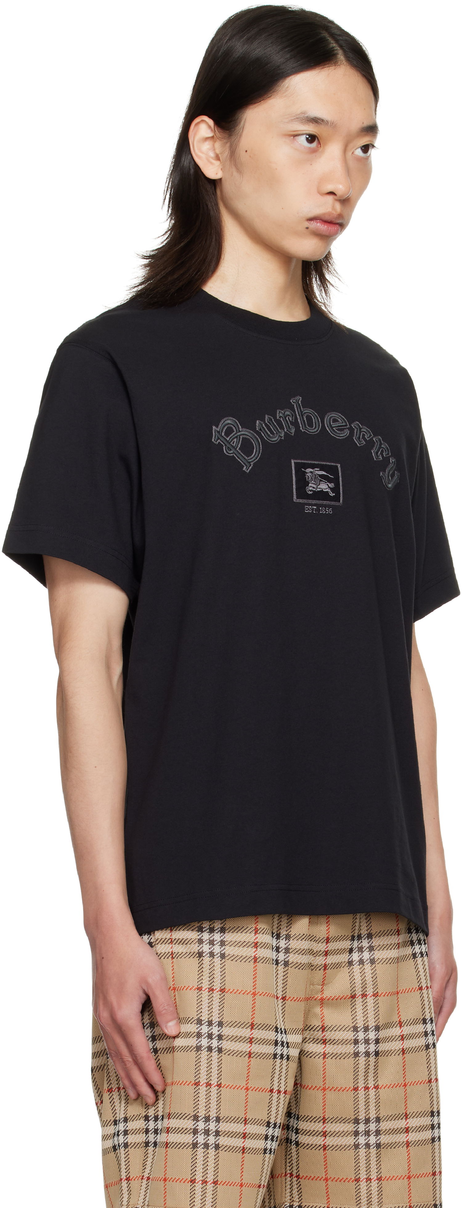 Majica kratkih rukava Burberry Burberry Gothic Logo Cotton T-Shirt Crna | 8116061, 1