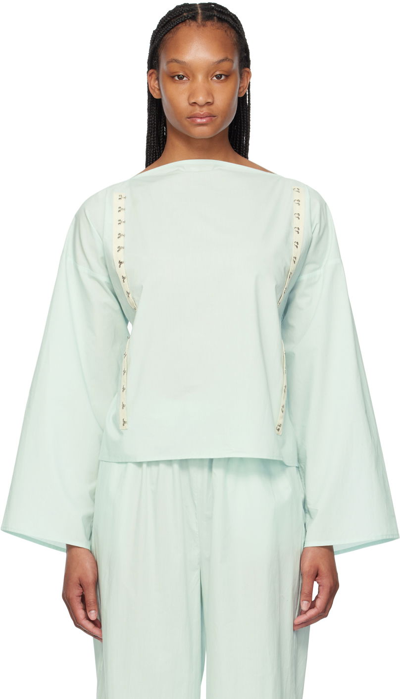 Majica kratkih rukava Baserange Long Sleeve Blouse With Wide Neckline Zelena | TOVI-CO-SU24