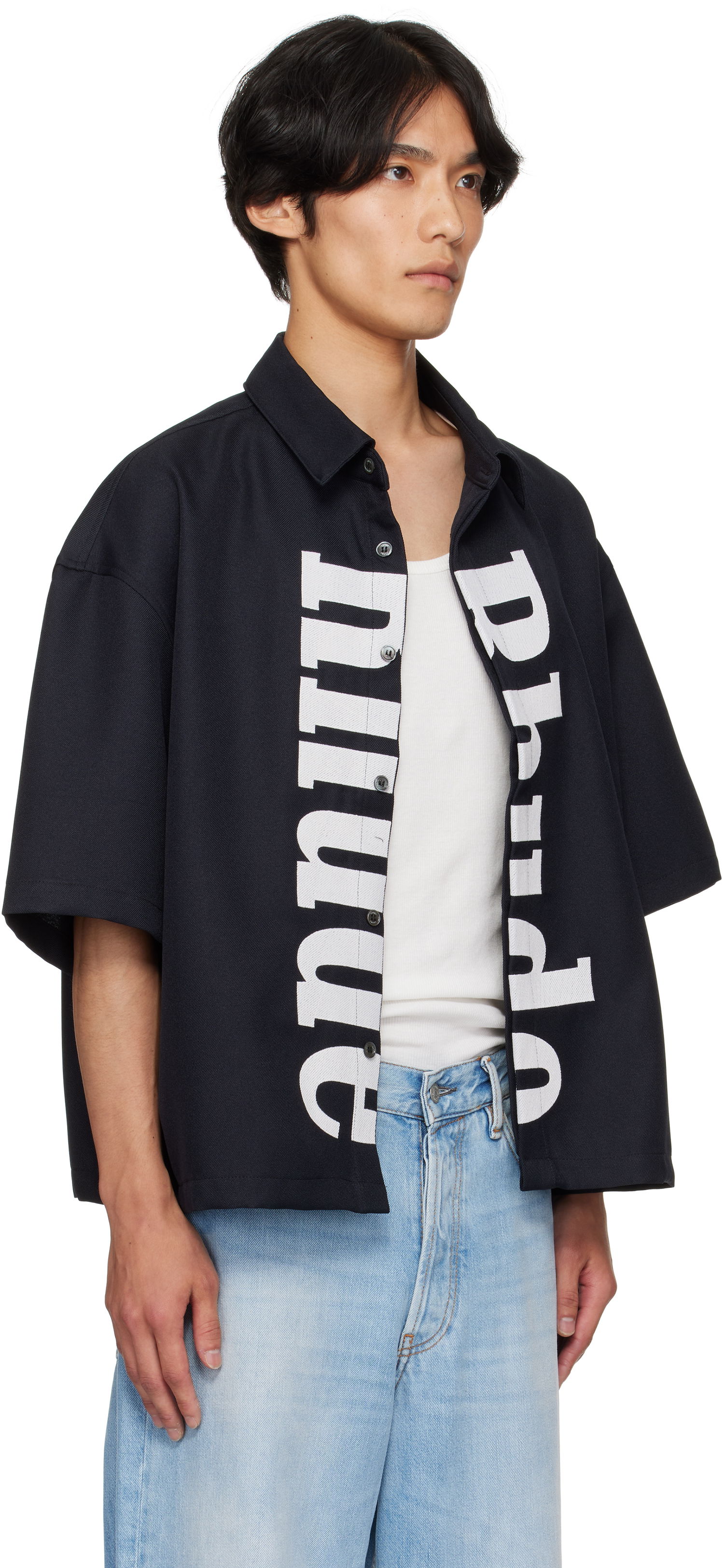 Košulja Rhude Rhude Center Logo Button-Up Shirt Crna | RHPF25SR01731, 1