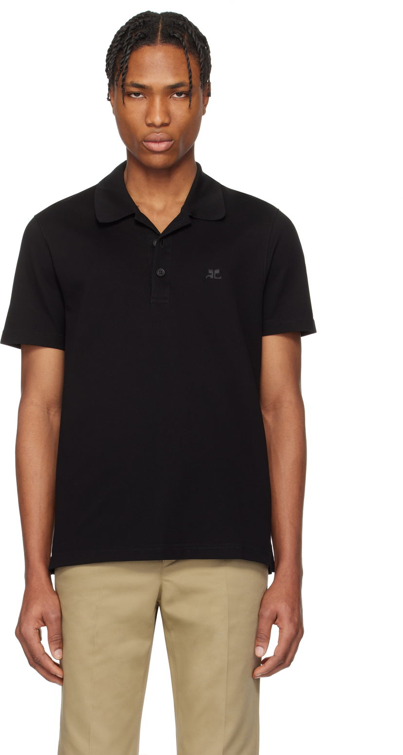 Polo majica Courrèges Courrèges 'AC' Piqué Polo Crna | 125JPO036JS0193