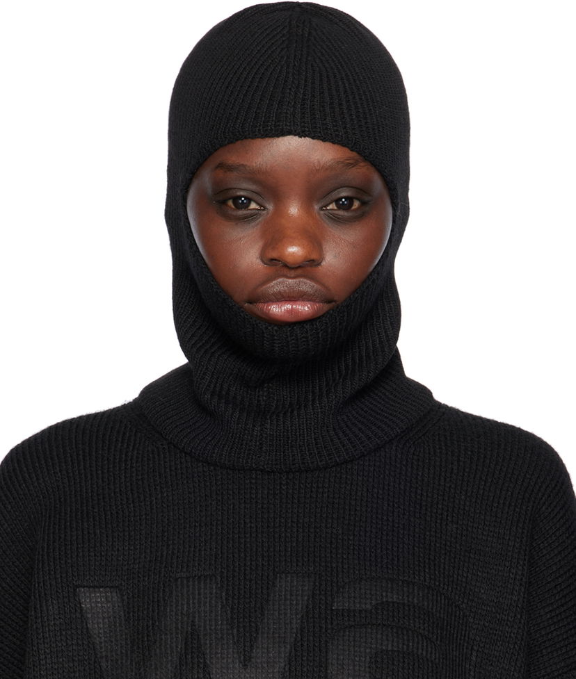 Kapica Alexander Wang Logo Compact Deboss Balaclava Crna | 4KC4239056