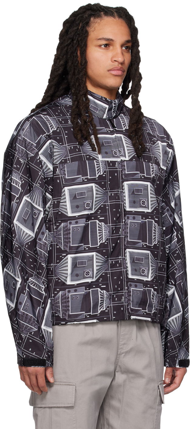 Vjetrovka BILLIONAIRE BOYS CLUB Skyscraper Print Jacket Crna | B23114, 1