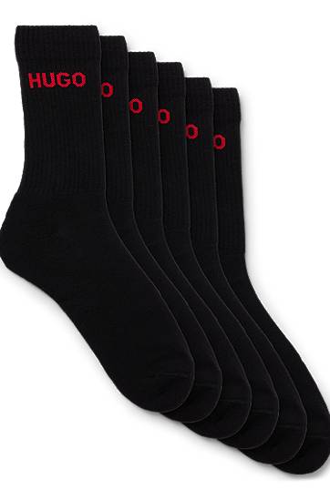 Čarape BOSS Six-Pack of Quarter-Length Socks with Logo Detail by HUGO Crna | 50510187