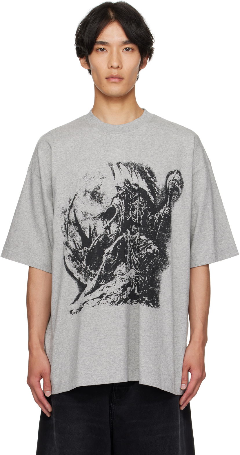 Majica kratkih rukava VETEMENTS Vetements Goth Oversized Graphic T-Shirt Siva | UH76TR800G