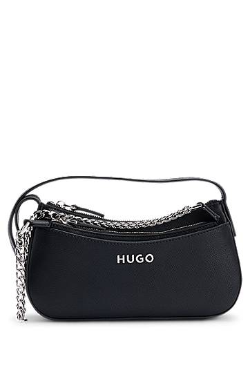 Ručna torbica BOSS HUGO Faux-Leather Crossbody Bag with Removable Clutch Crna | 50536079