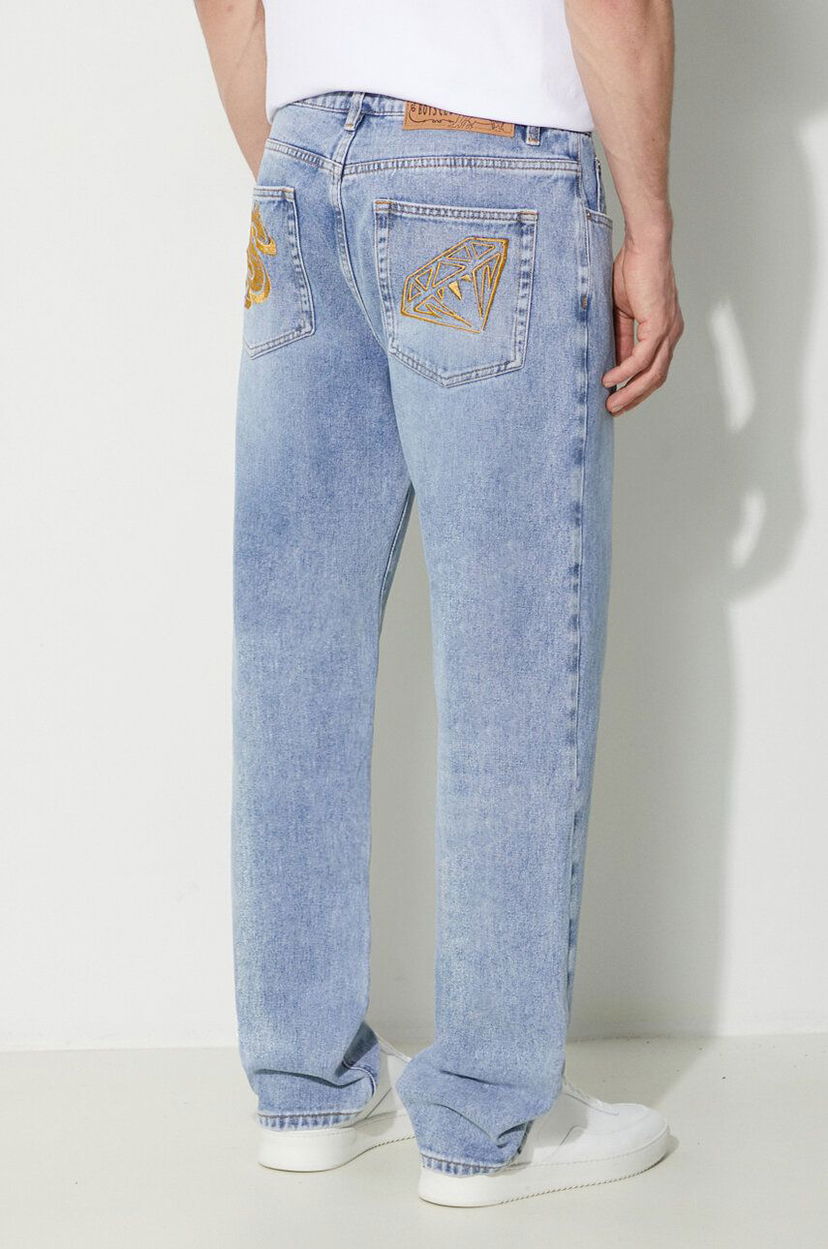 Jeans BILLIONAIRE BOYS CLUB Diamond & Dollar Embroidered Jeans Plava | B24152