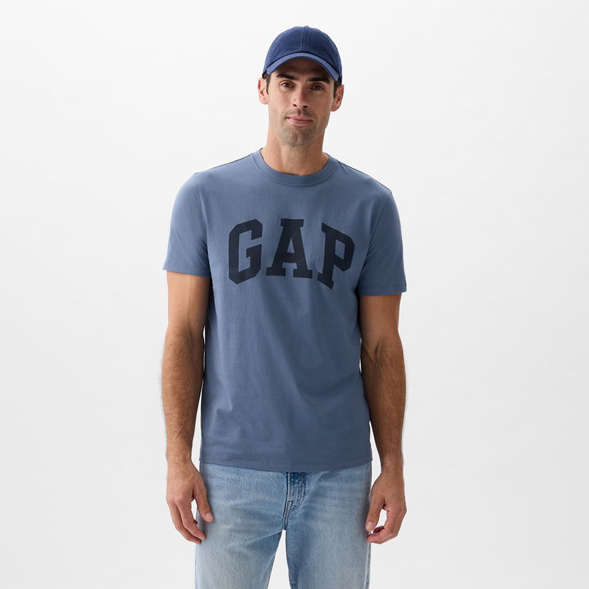 Majica kratkih rukava GAP Basic Logo Tee Bainbridge Blue Plava | 856659-02