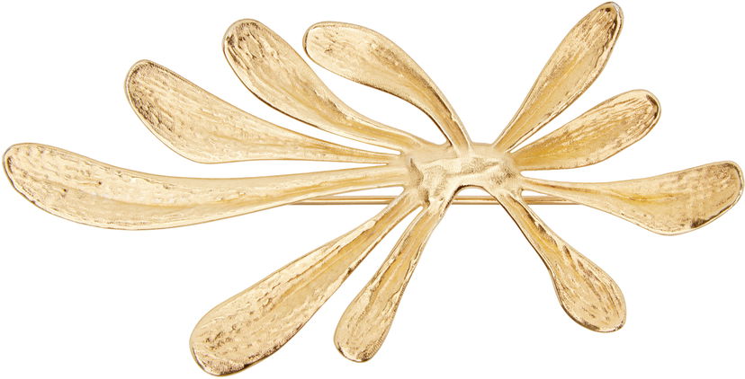 Pin Dries Van Noten Dries Van Noten Floral Textured Brooch Metalik | 252-028203-061