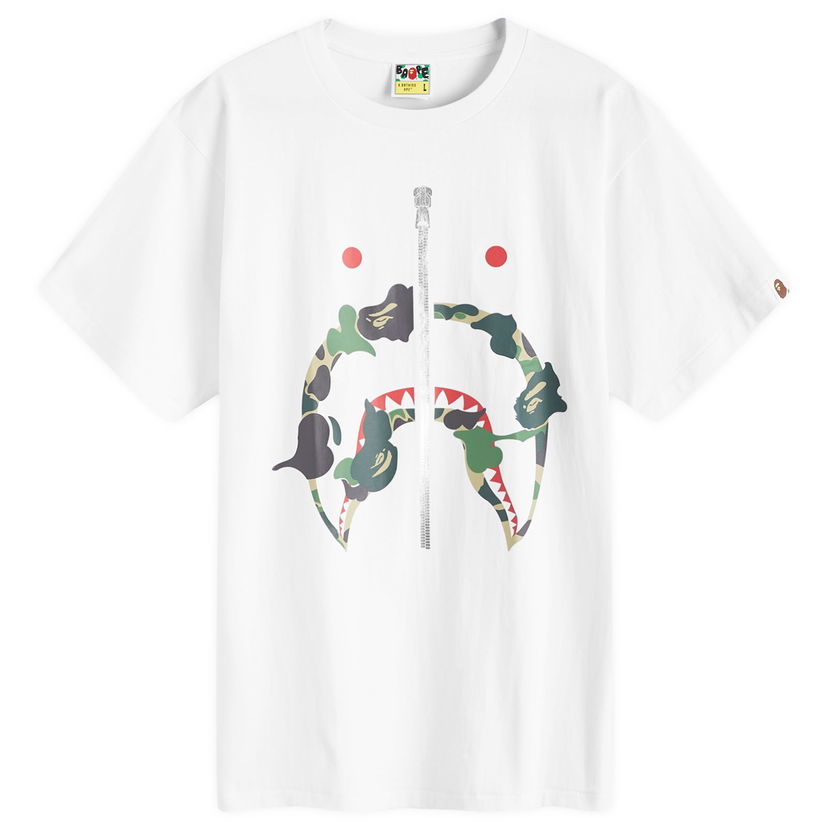 Majica kratkih rukava BAPE A Bathing Ape ABC Camo Rebuild Shark Bijela | 001TEK301041M-WHG