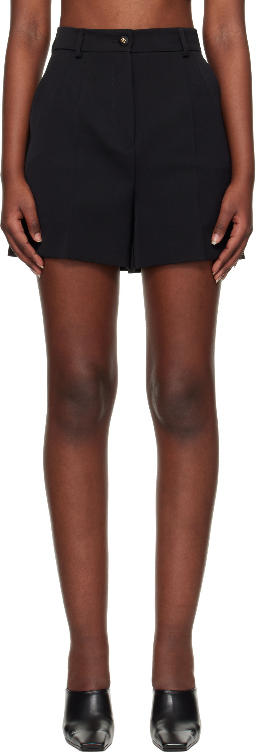 Kratke hlače Dolce & Gabbana Dolce&Gabbana Wool Gabardine Shorts Crna | FTC9QT FU21E