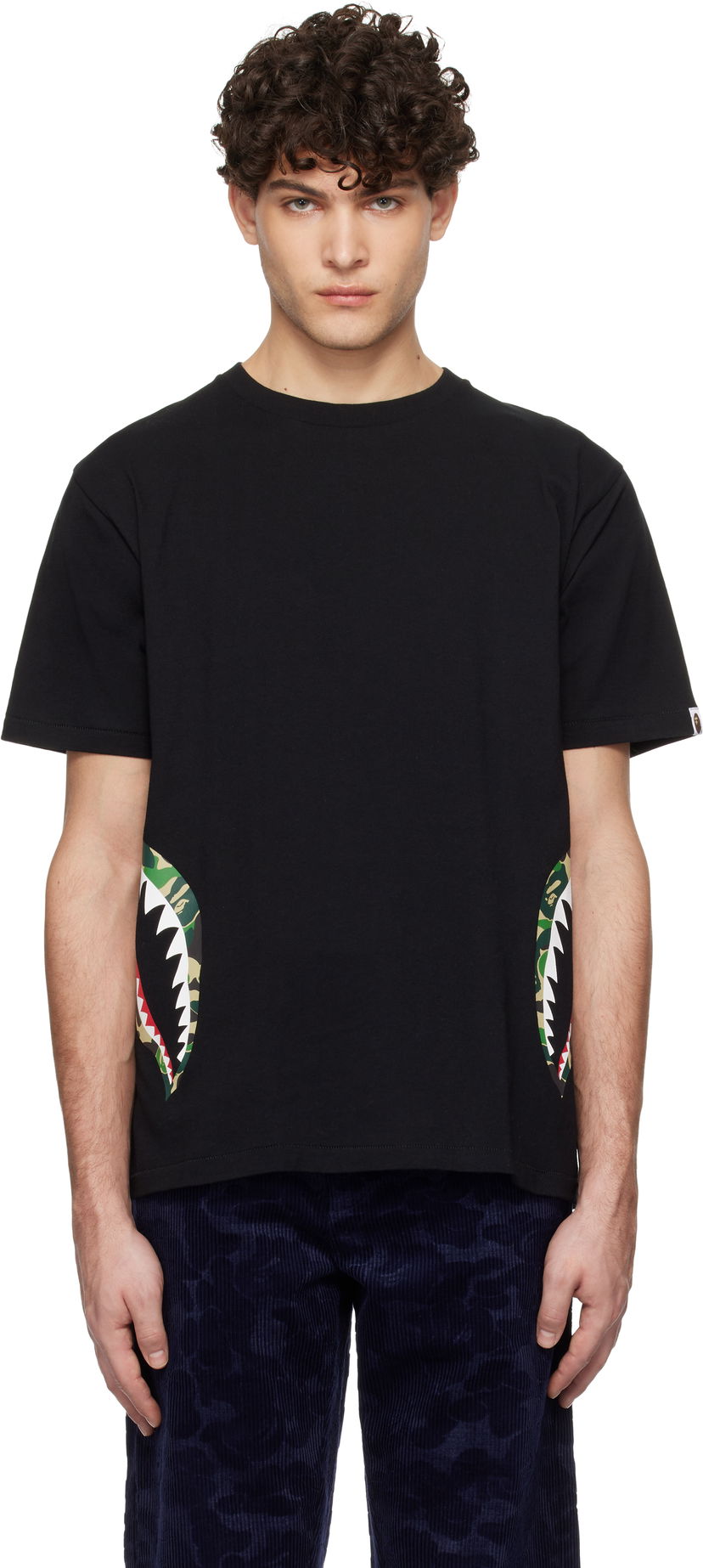 Majica kratkih rukava BAPE Camo Side Shark Graphic T-Shirt Crna | 001TEK801007M