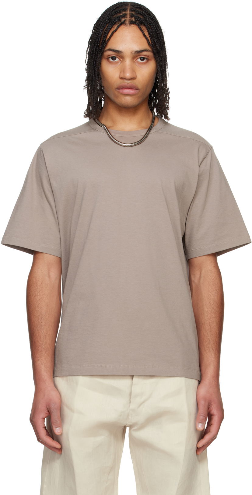 Majica kratkih rukava Rick Owens Rick Owens Hollywood Brad T-Shirt Smeđa | RU01E5232 JA