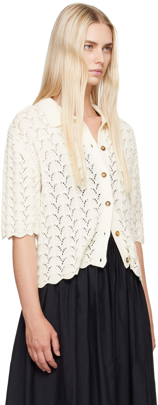 Džemper Loulou de Saison Loulou de Saison Adria Knitted Cardigan Bijela | ADRIA, 1
