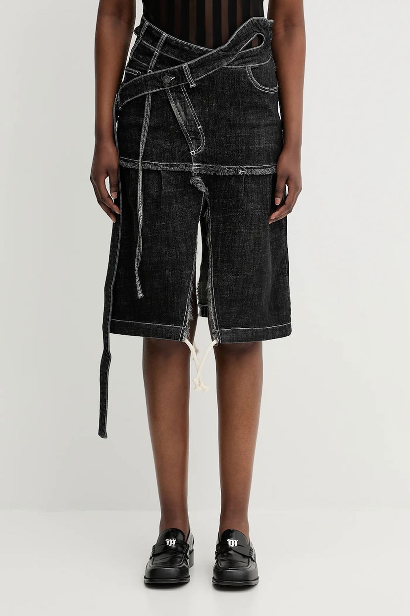 Suknja Ottolinger Ottolinger Signature Wrap Midi Denim Skirt Crna | 117.301217.01