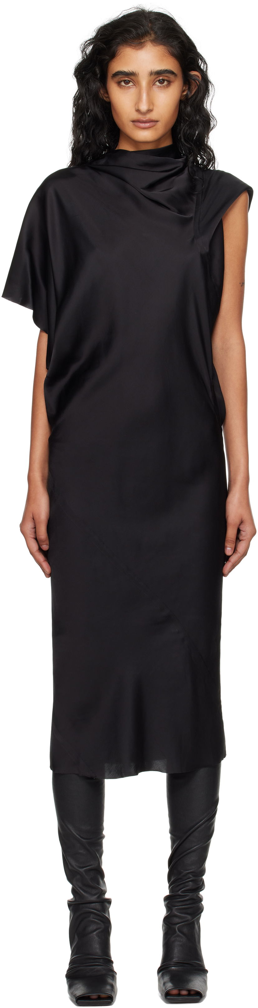 Haljina Rick Owens Rick Owens Concordians Seb Midi Dress Crna | RP02E4543 SCH