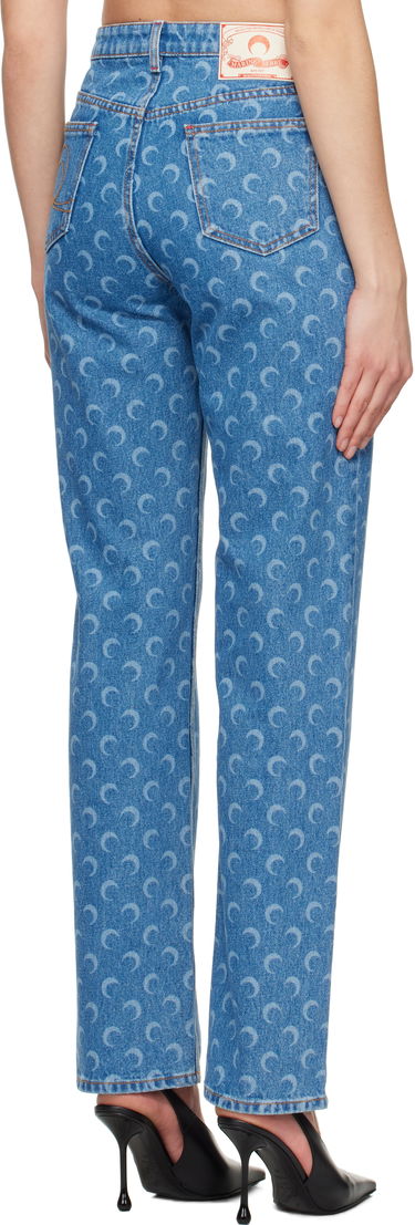 Jeans Marine Serre Marine Serre Moon Laser Loose Jeans Plava | WPA128A CDEN0002, 2