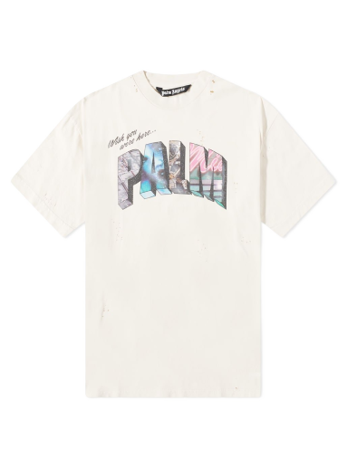Majica kratkih rukava Palm Angels Sign Tee Bijela | PMAA072S23JER0020184