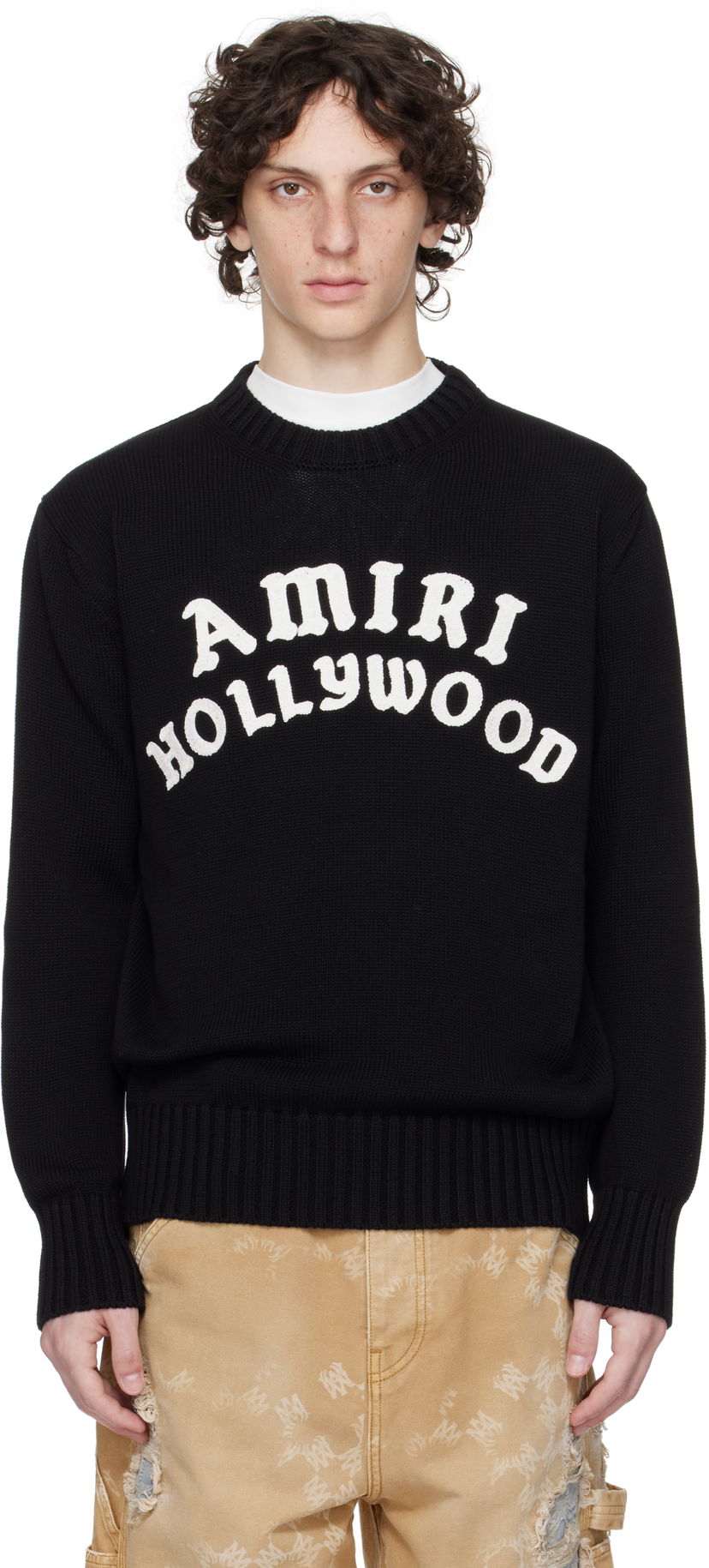 Džemper AMIRI Amiri Hollywood Crew Sweater Crna | AMKNCW1094