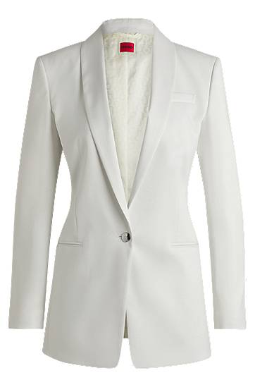 Jakna BOSS Shimmer Fabric Regular-Fit Blazer Bijela | 50537759