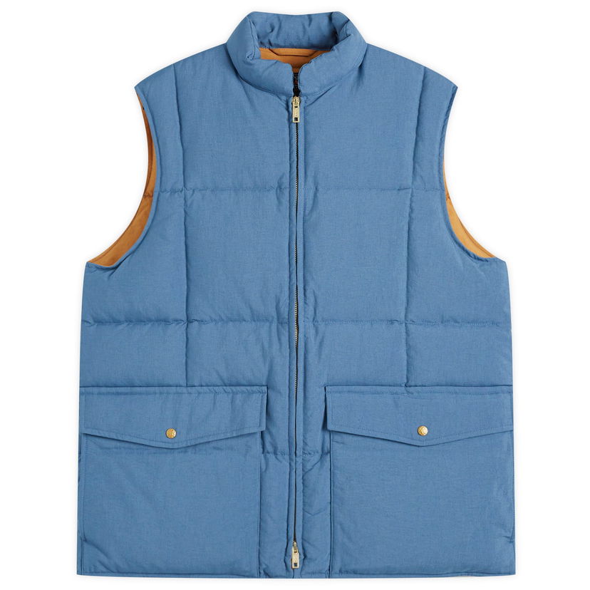 Prsluk BEAMS Beams Plus Oxford Down Vest, Size Large Plava | 3806-0112-139-75