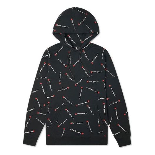 Dukserice Converse Converse Love Pattern Full Print Hoodie Crna | 10022411-A01