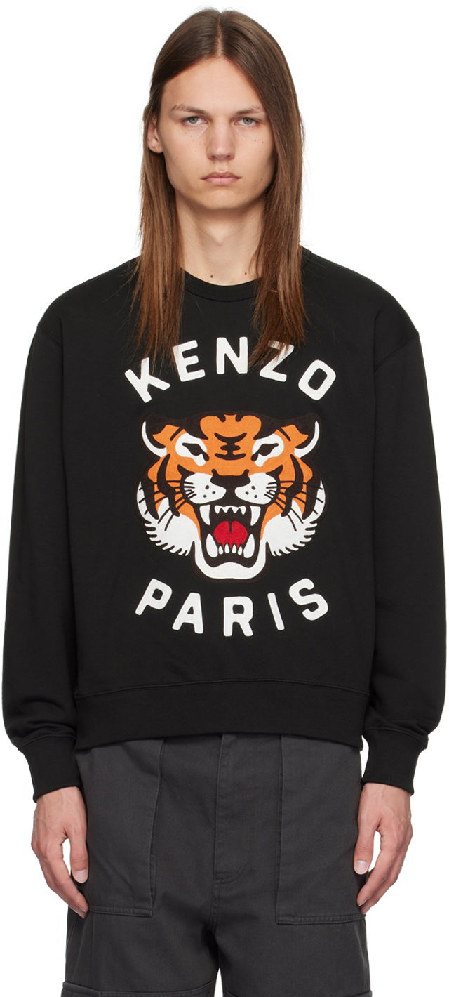 Dukserice KENZO Black Paris Lucky Tiger Sweatshirt Crna | FE68SW1064MF
